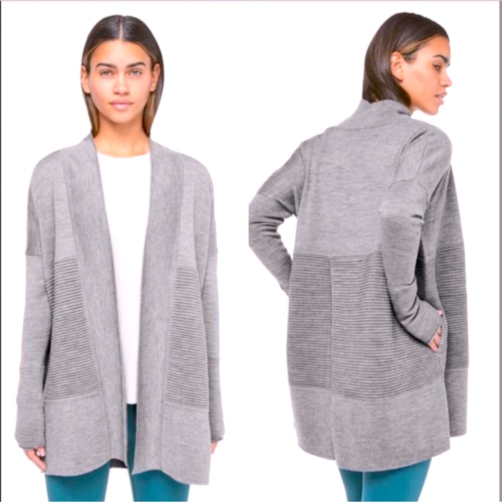 Lululemon cardigan Lotus wrap II 2 grey sweater